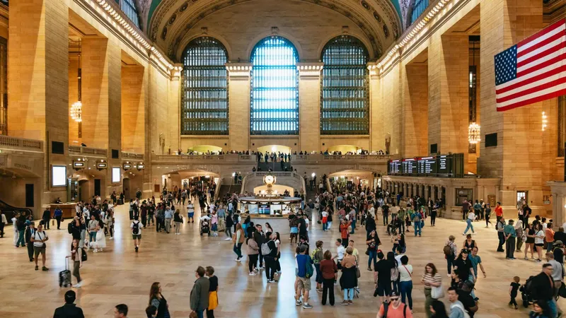 Grand Central Terminal main concourse with its arched windows on a New York architecture tour of the station