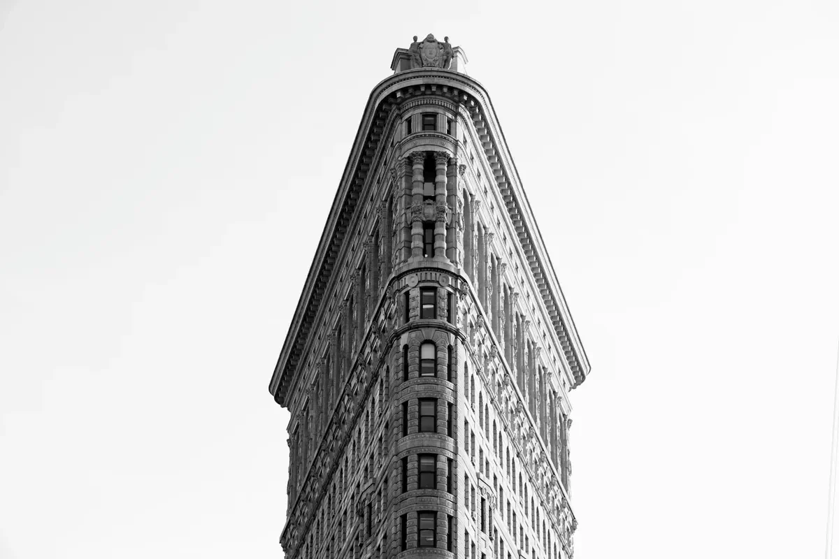 The narrow prow of the Flatiron Building at Fifth Avenue and Broadway, a stop on a New York architecture tour